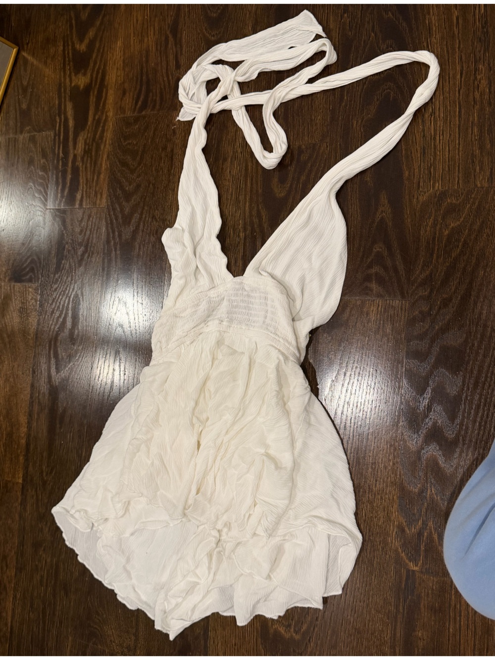 Live 4 Truth White Ruffle Halter Mini Dress S